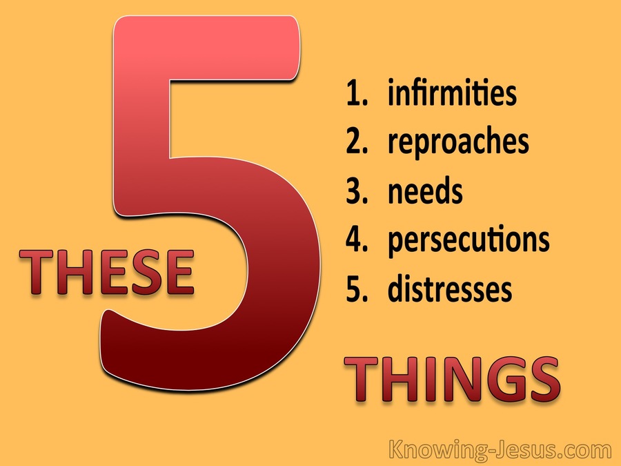 2 Corinthians 12:10 These Five Things (devotional)02:01 (yellow)